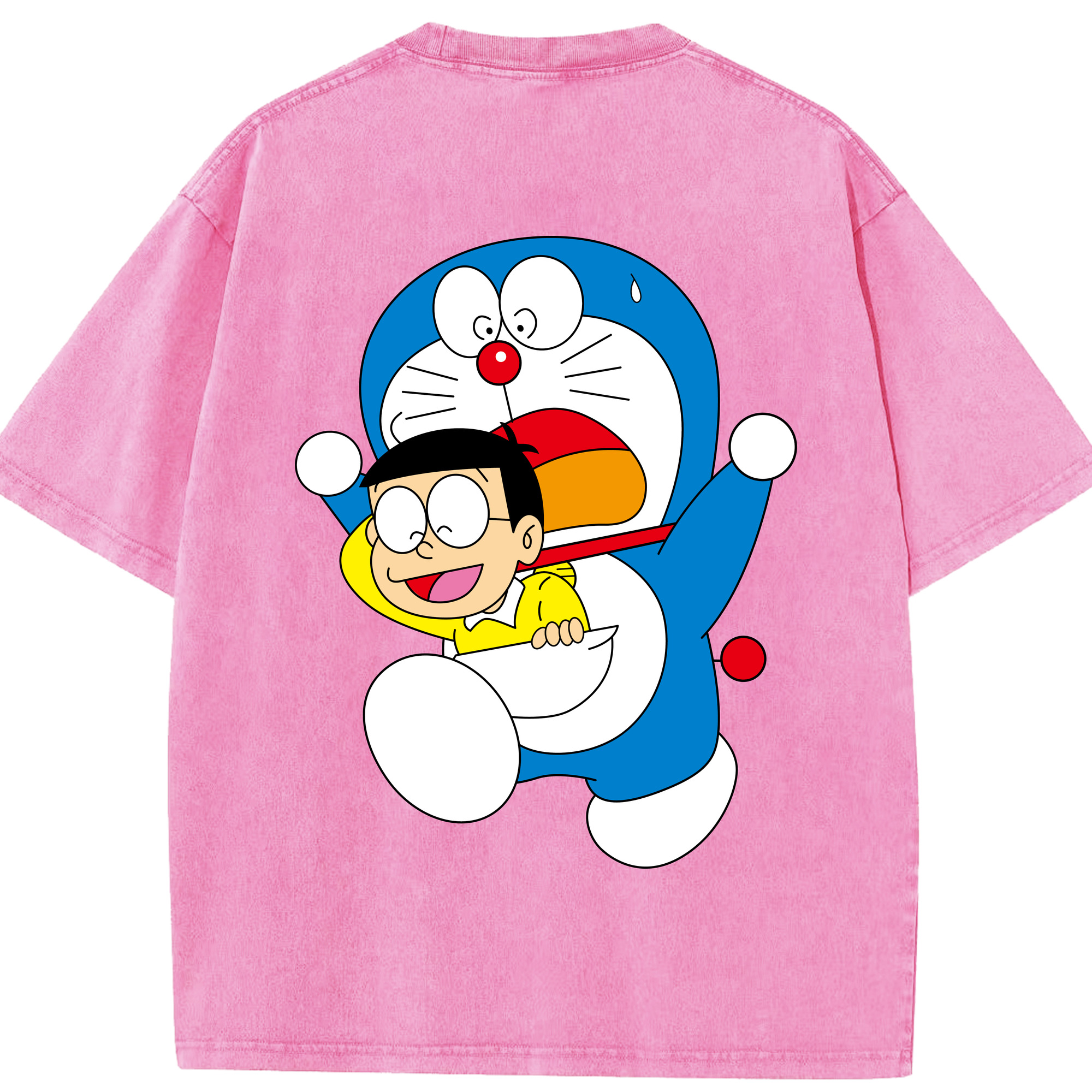 （画像用） ドラえもん Doraemon 綿100% ヴィンテージ風 半袖Tシャツ（背面プリント）
